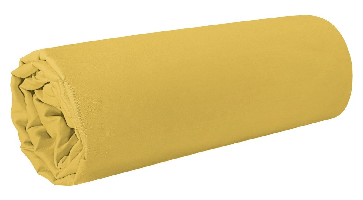 DomTextilu Žltá napínacia plachta na posteľ 180 x 210 cm Žltá 