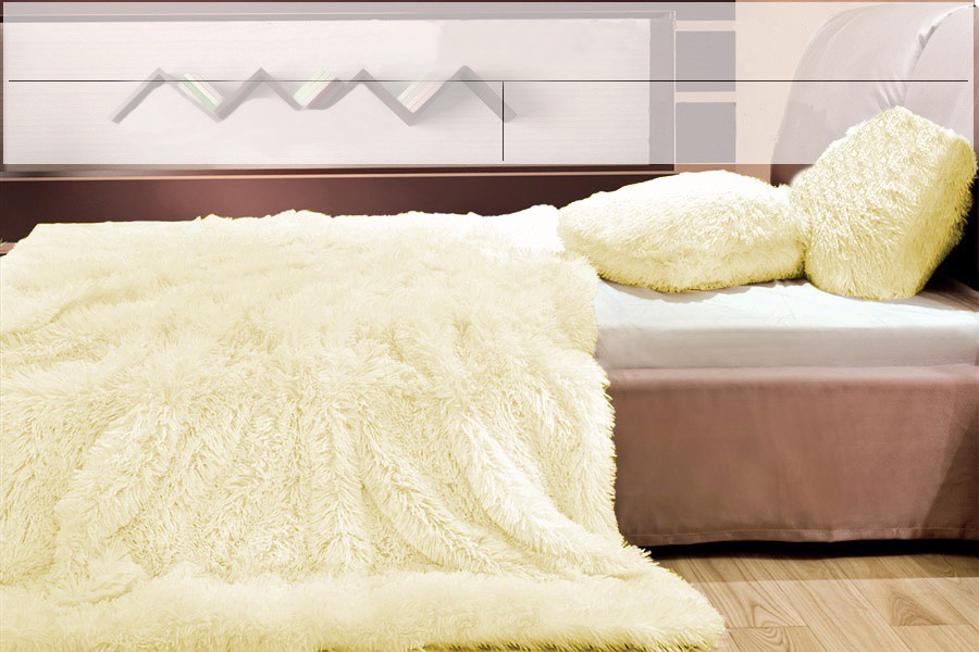 domtextilu.sk Vanilkové plyšové prehozy, deky na posteľ 150 x 200 cm 5319