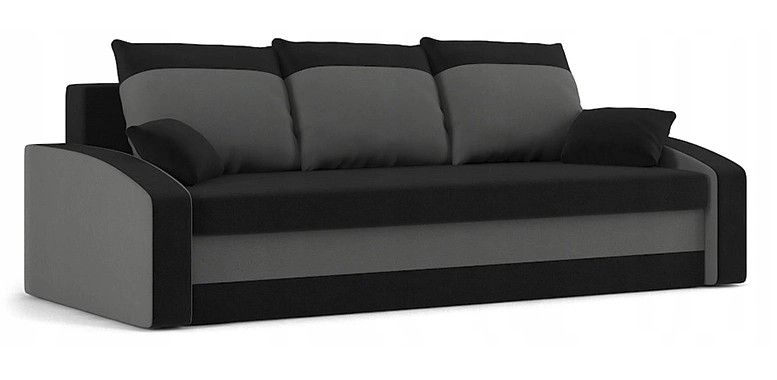 DomTextilu Dizajnová rozkladacia pohovka čierno-sivej farby, 225 x 92 cm