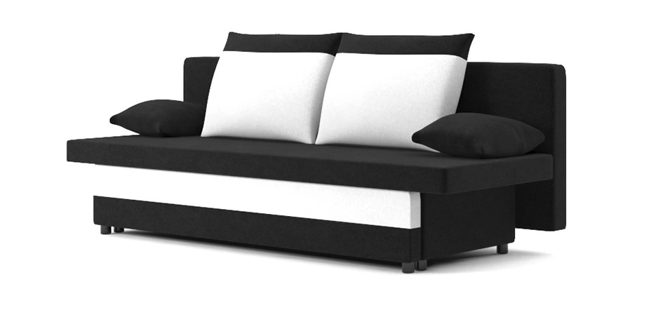 DomTextilu Moderná rozkladacia pohovka bielo-čiernej farby 192 x 78 cm