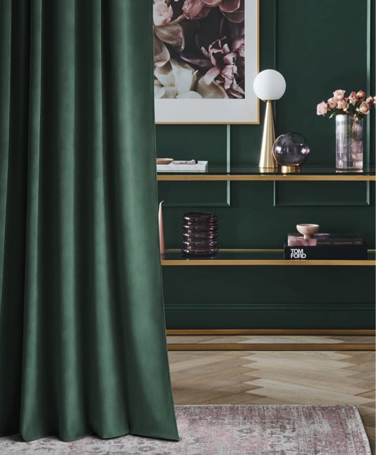 Štýlový smaragdový zamatový záves 140 x 280 cm