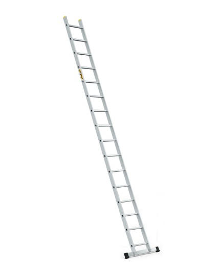 DRABEST Hliníkový jednodielny oporný rebrík, 16 priečok 