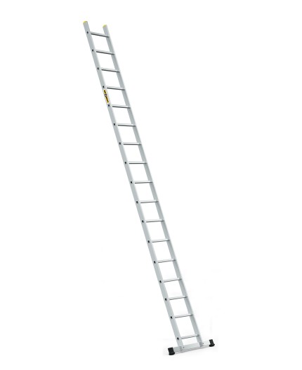 DRABEST Hliníkový jednodielny oporný rebrík, 17 priečok 