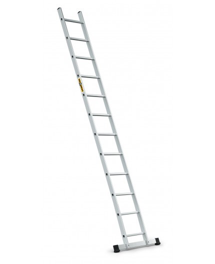DRABEST Jednodielny hliníkový oporný rebrík, 12 priečok 