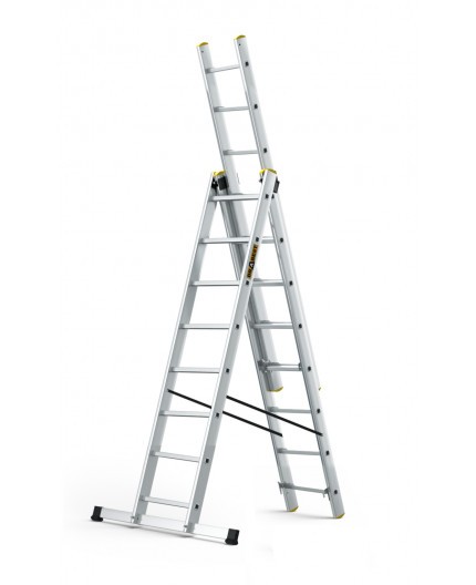 DRABEST Hliníkový rebrík PRO 3 x 8 priečok 