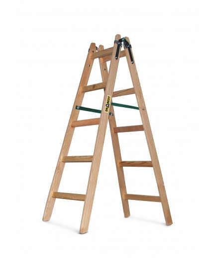 DRABEST Drevený dvojdielny rebrík 2 x 5 priečok