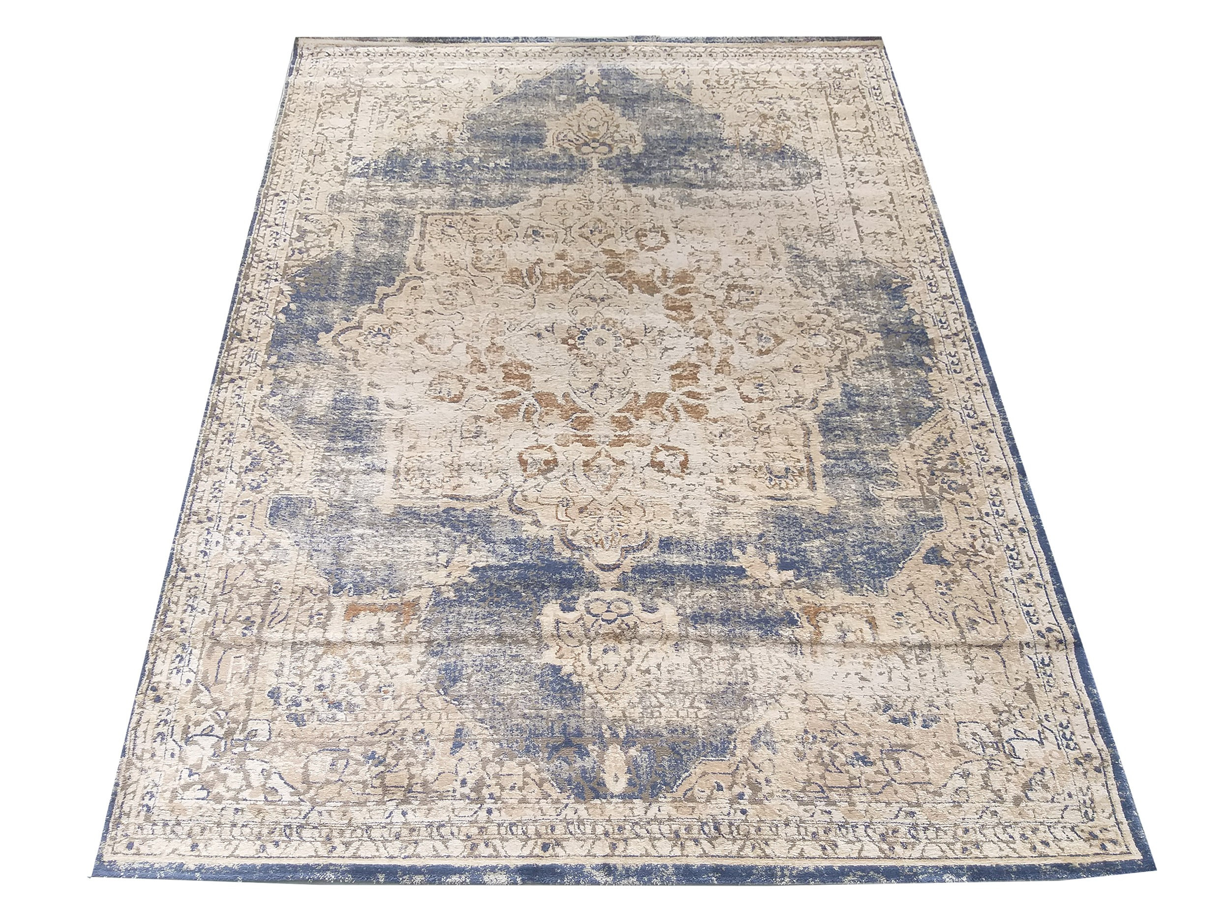 domtextilu.sk Dokonalý vintage koberec v béžovo modrej farbe so vzorom 64395-238401