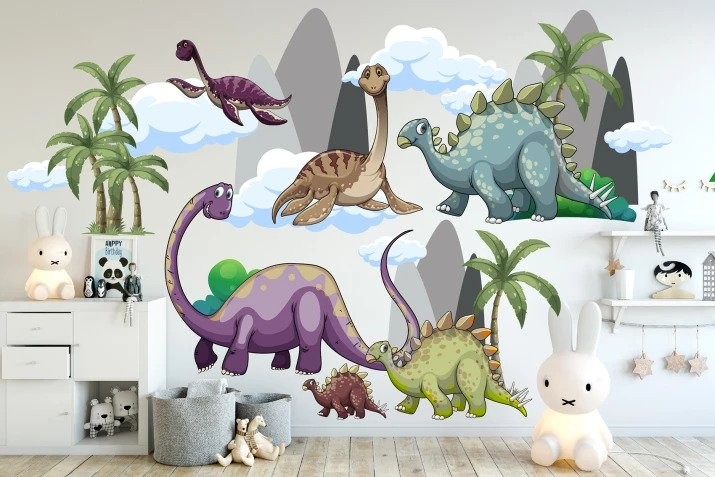 domtextilu.sk Nálepka na stenu pre deti stratený svet dinosaurov 80 x 160 cm