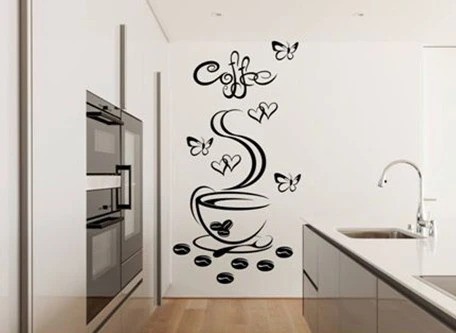 domtextilu.sk Nálepka na stenu do kuchyne šálka horúcej kávy 50 x 100 cm