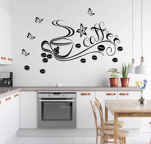 domtextilu.sk Nálepka na stenu do kuchyne šálka kávy COFFEE 100 x 200 cm