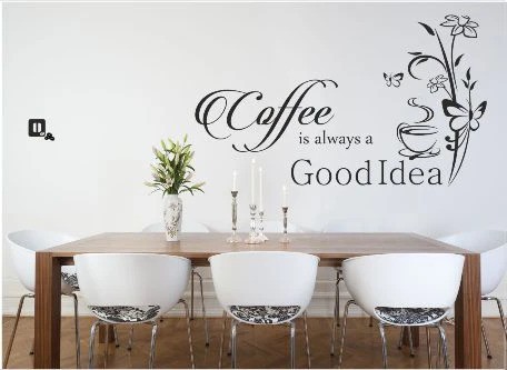 domtextilu.sk Nálepka na stenu do kuchyne s textom Coffee is always a good idea 50 x 100 cm