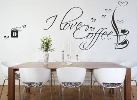 domtextilu.sk Nálepka na stenu s textom I LOVE COFFEE 100 x 200 cm