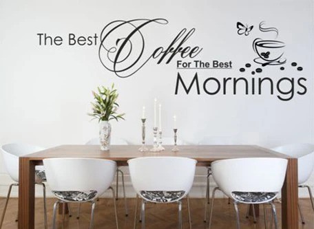 domtextilu.sk Nálepka na stenu s textom THE BEST COFFEE FOR THE BEST MORNINGS 100 x 200 cm