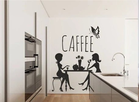 domtextilu.sk Nálepka na stenu do kuchyne kamarátky na káve 80 x 160 cm