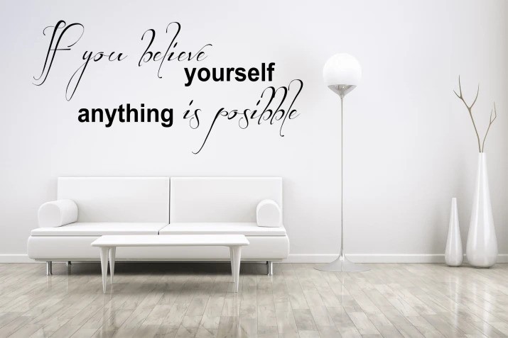 domtextilu.sk Nálepka na stenu nápis IF YOU BELIEVE IN YOURSELF ANYTHING IS POSSIBLE 100 x 200 cm