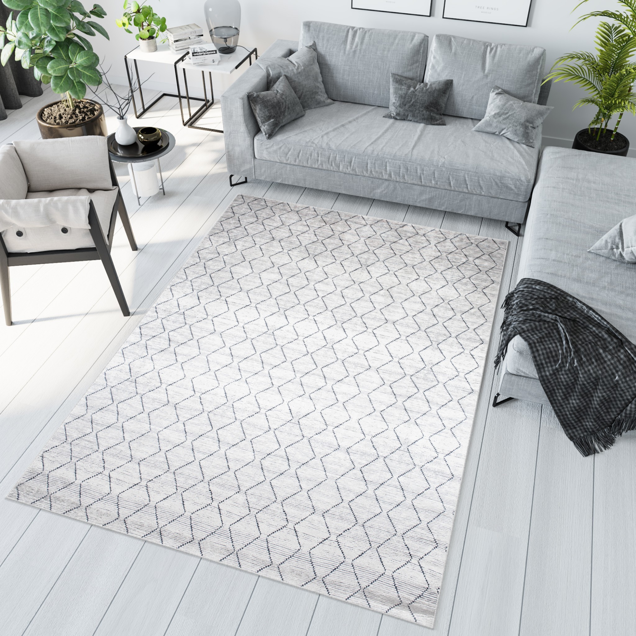 domtextilu.sk Svetlý sivý moderný koberec s jednoduchým vzorom 68566-243961