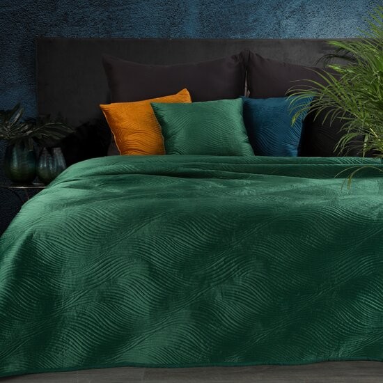 domtextilu.sk Kvalitný prešívaný prehoz na posteľ tmavo zelenej farby Šírka: 170 cm | Dĺžka: 210 cm 68601-244181