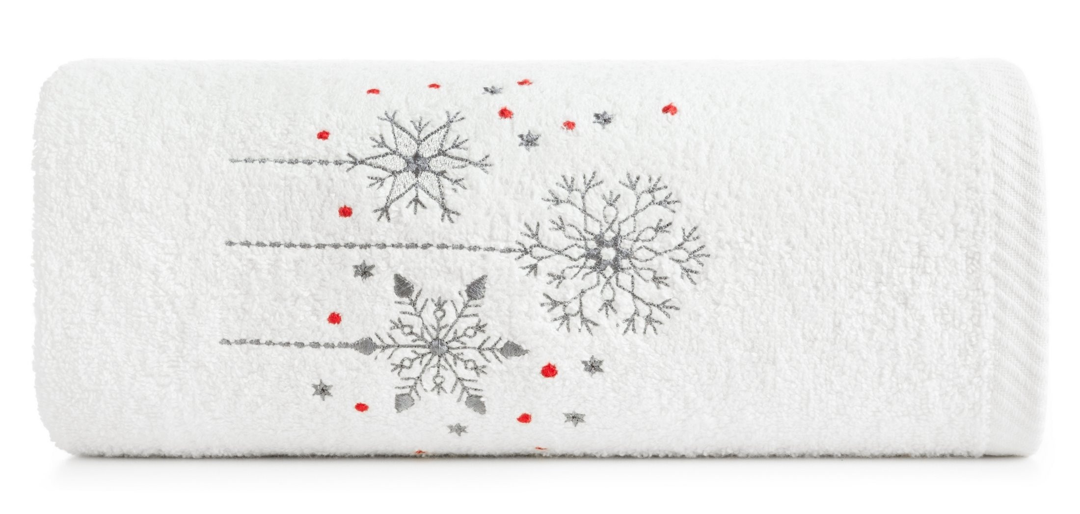 Bavlnený vianočný uterák biely s vločkami Šírka: 50 cm | Dĺžka: 90 cm
