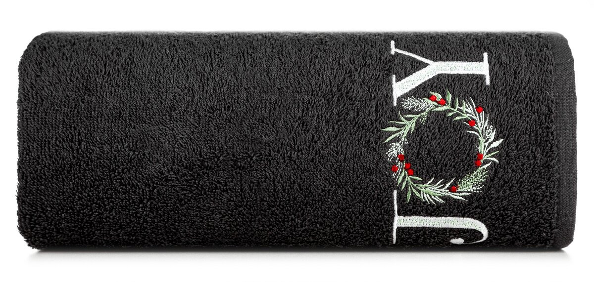 Bavlnený vianočný uterák čierny JOY Šírka: 50 cm | Dĺžka: 90 cm