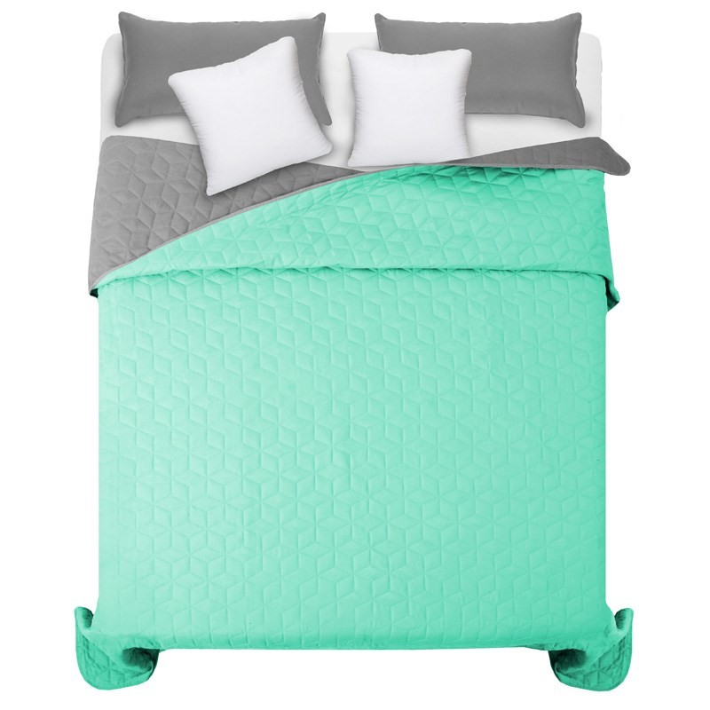 domtextilu.sk Svetlo zelený prehoz na manželskú posteľ s diamantovým vzorom 200 x 220 cm 10043