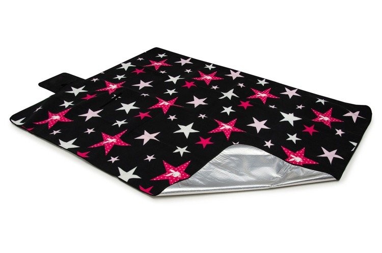 domtextilu.sk Plážová deka čiernej farby s ružovými hviezdičkami 10332-41738  Čierna Moderný
