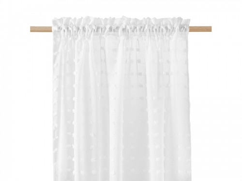 Biela záclona CASABLANCA so vzorom guličiek 140 x 250 cm