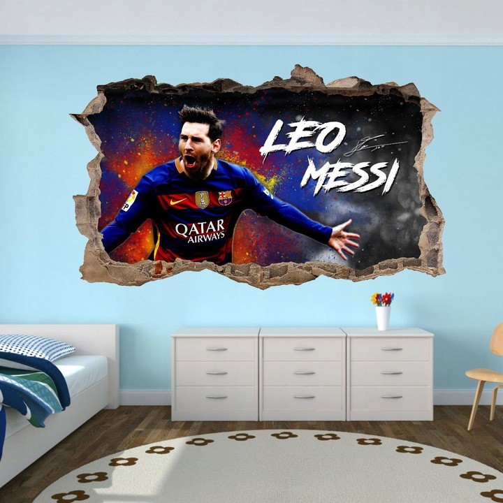 domtextilu.sk Nálepka na stenu 3D Lionel Messi 47x77 cm