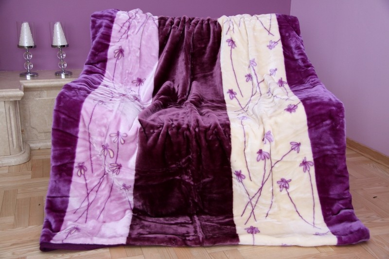 domtextilu.sk Luxusná fialová deka z akrylu so vzorom 3468-104392