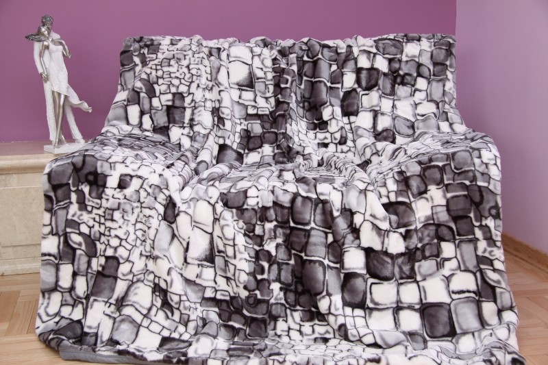 domtextilu.sk Luxusná deka z akrylu sivá s motívom kameňov 3486-104372