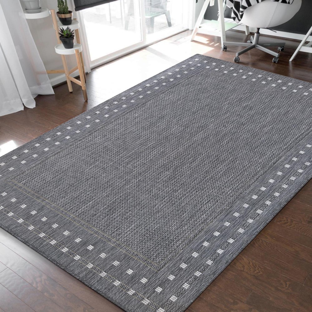 domtextilu.sk Luxusný obojstranný sivý koberec s ozdobným okrajom 45438-215289