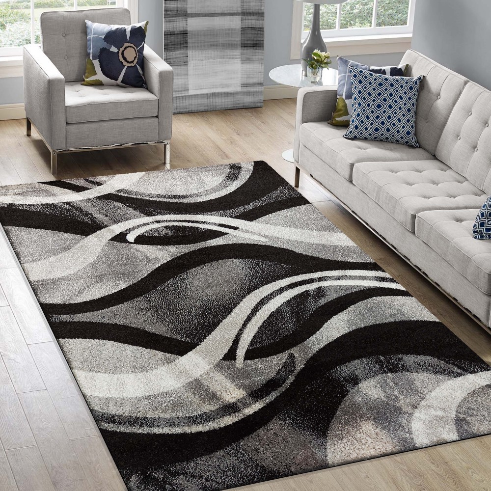 domtextilu.sk Originálny koberec s abstraktným vzorom v šedej farbe 45685-215668