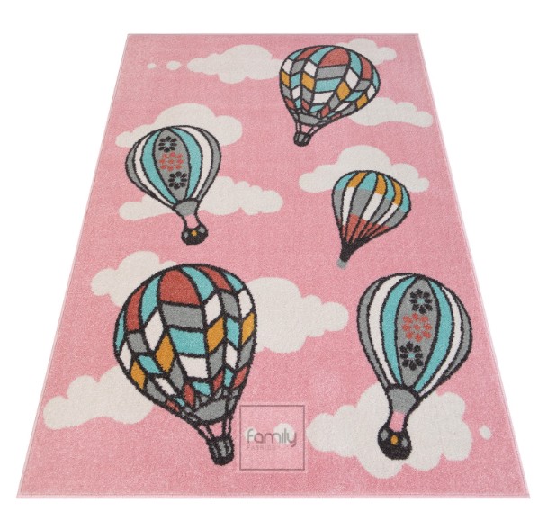 domtextilu.sk Detský koberec s balónmi v pastelovej ružovej farbe 46722-238307