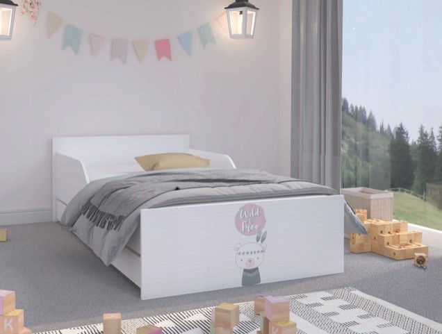 domtextilu.sk Jednoduchá detská posteľ s maličkým macíkom 160 x 80 cm 46733