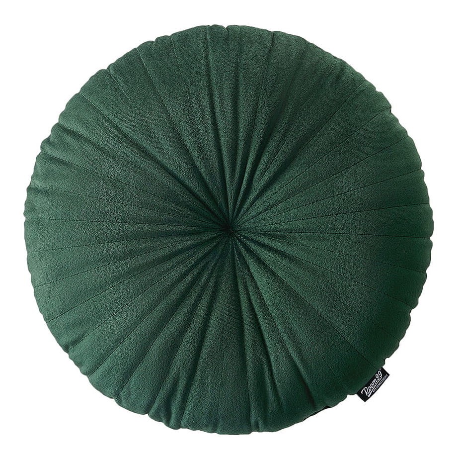 E-shop domtextilu.sk Rustikálny zelený dekoratívny okrúhly vankúš 45 cm 46520 Zelená