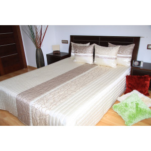 Béžový elegantný prehoz na posteľ 240 x 260 cm SKLADOM 