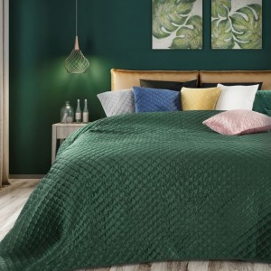 Smaragdovo zelený obojstranný prehoz na postel s prešívaním 70x160 SKLADOM