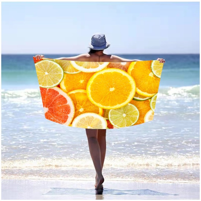 DomTextilu Plážová osuška s motívom citrusov 100 x 180 cm
