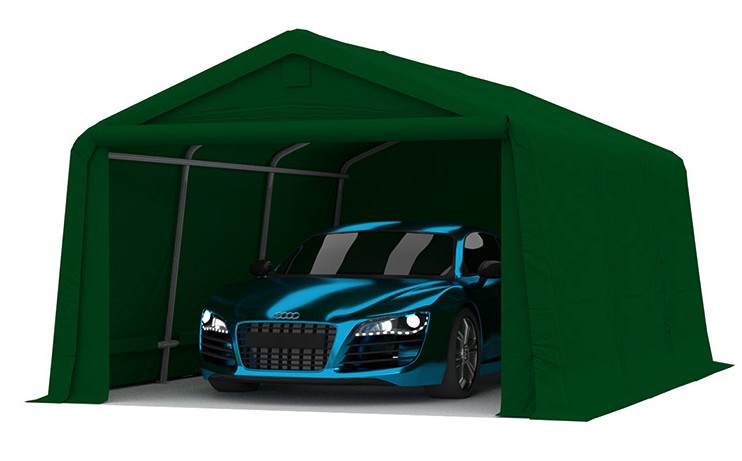 DomTextilu Priestranný garážový stan 330 x 470 cm v zelenej farbe Zelená ALLGS-economy330x470-green