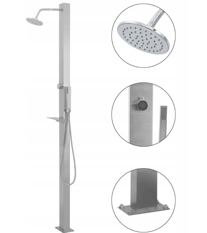 Vidaxl Záhradná sprcha v modernom dizajne 10 x 6,5 x 210 cm