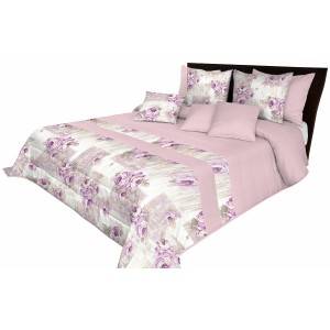 Ružové prehozy na posteľ so vzorom kvetín