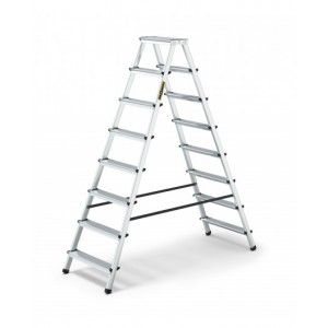 Obojstranný schodíkový rebrík z hliníka, s 8 schodíkmi a nosnosťou 125 kg