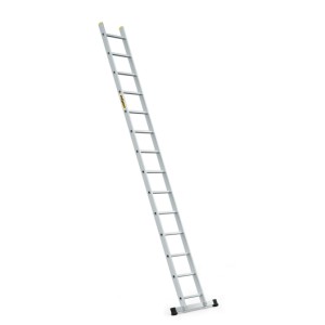 Hliníkový jednodielny oporný rebrík, 14 priečok a nosnosť 150 kg