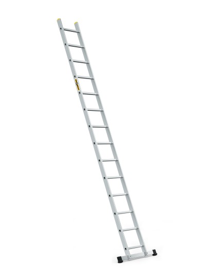 E-shop DRABEST Hliníkový jednodielny oporný rebrík, 14 priečok
