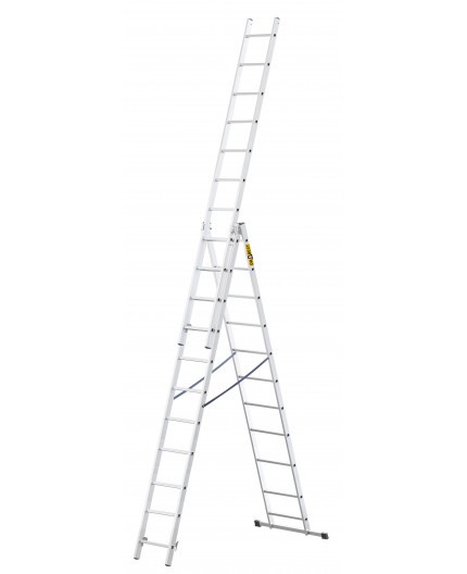 DRABEST Hliníkový rebrík BASIC 3 x 11 priečok 