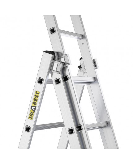 DRABEST Hliníkový rebrík BASIC 3 x 10 priečok 