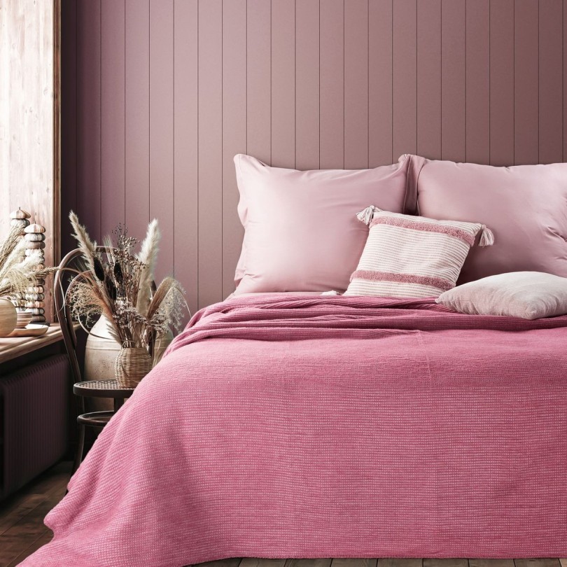 domtextilu.sk Ružový kvalitný jednofarebný prehoz na posteľ 220 x 240 cm 63673