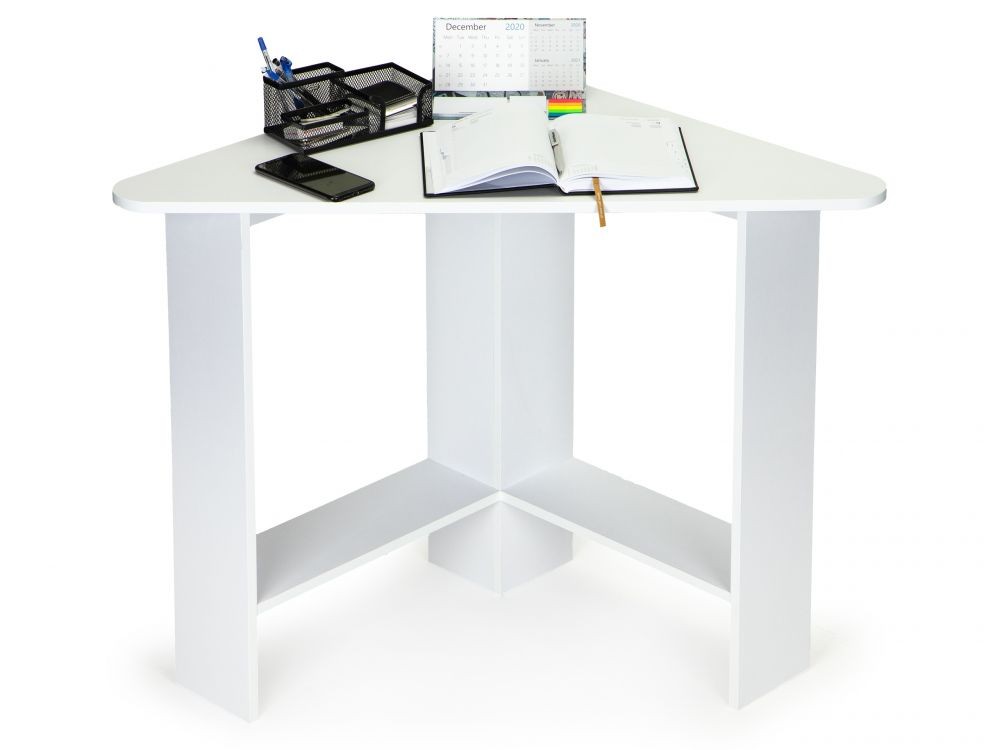 E-shop Rohový počítačový stôl bielej farby