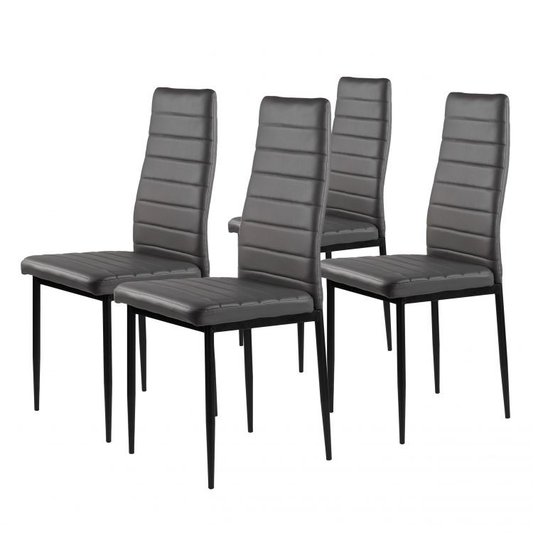 E-shop Sada 4 elegantných stoličiek v sivej farbe s nadčasovým dizajnom