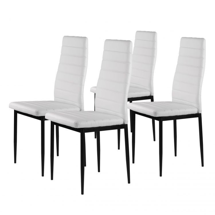 Sada 4 elegantných stoličiek v bielej farbe s nadčasovým dizajnom