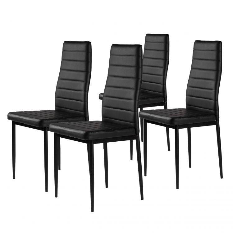E-shop Sada 4 elegantných stoličiek v čiernej farbe s nadčasovým dizajnom